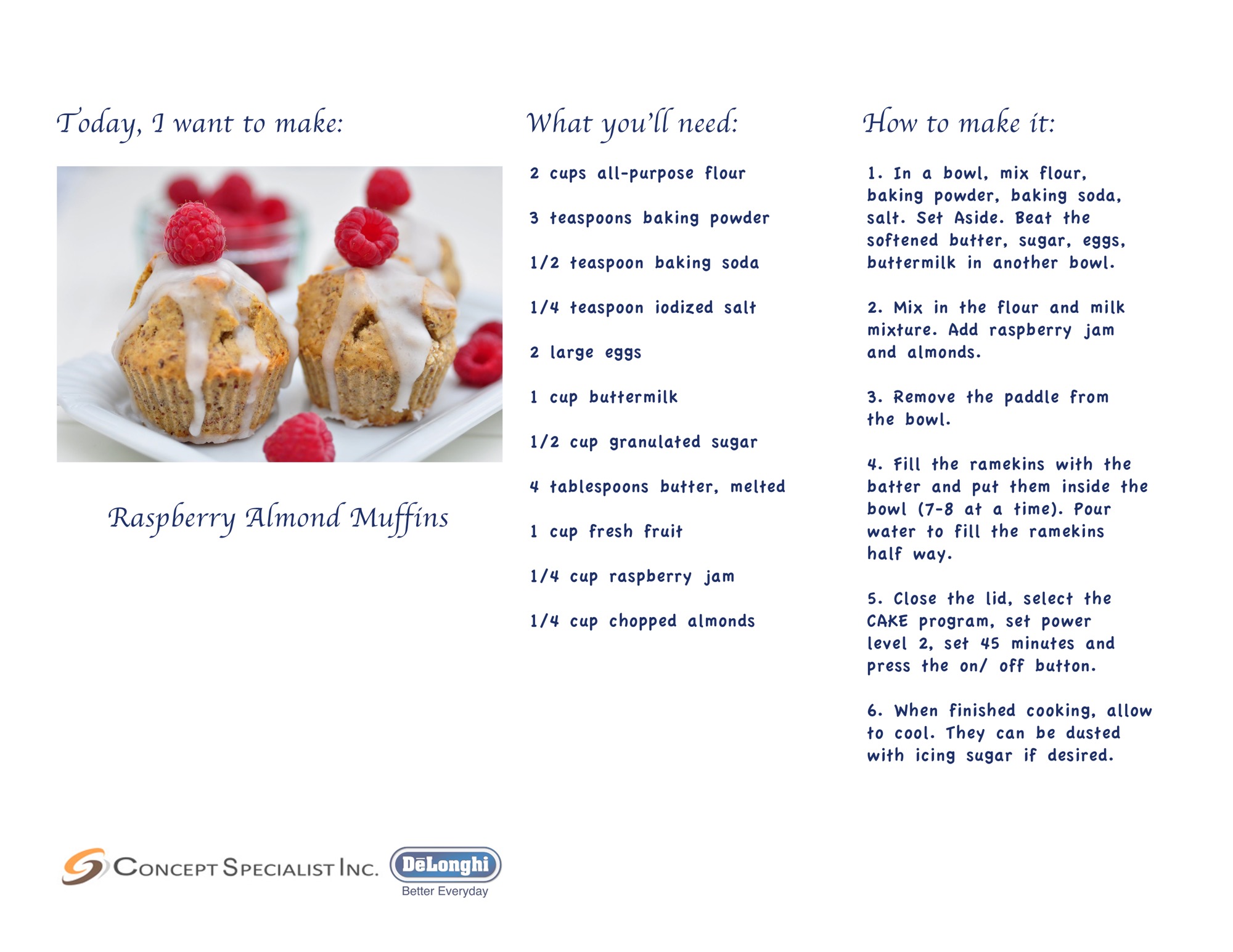 Multifry Recipe - Raspberry Almond Muffins